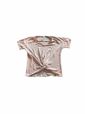 Alya Blush Pink Twist Front Top Medium Made in USA V-Neck Dolman Sleeve Knit